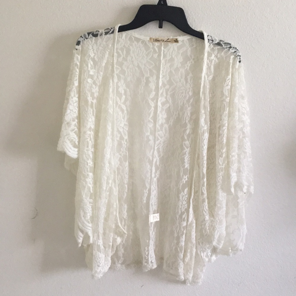 White Lace Flowy Cardigan
